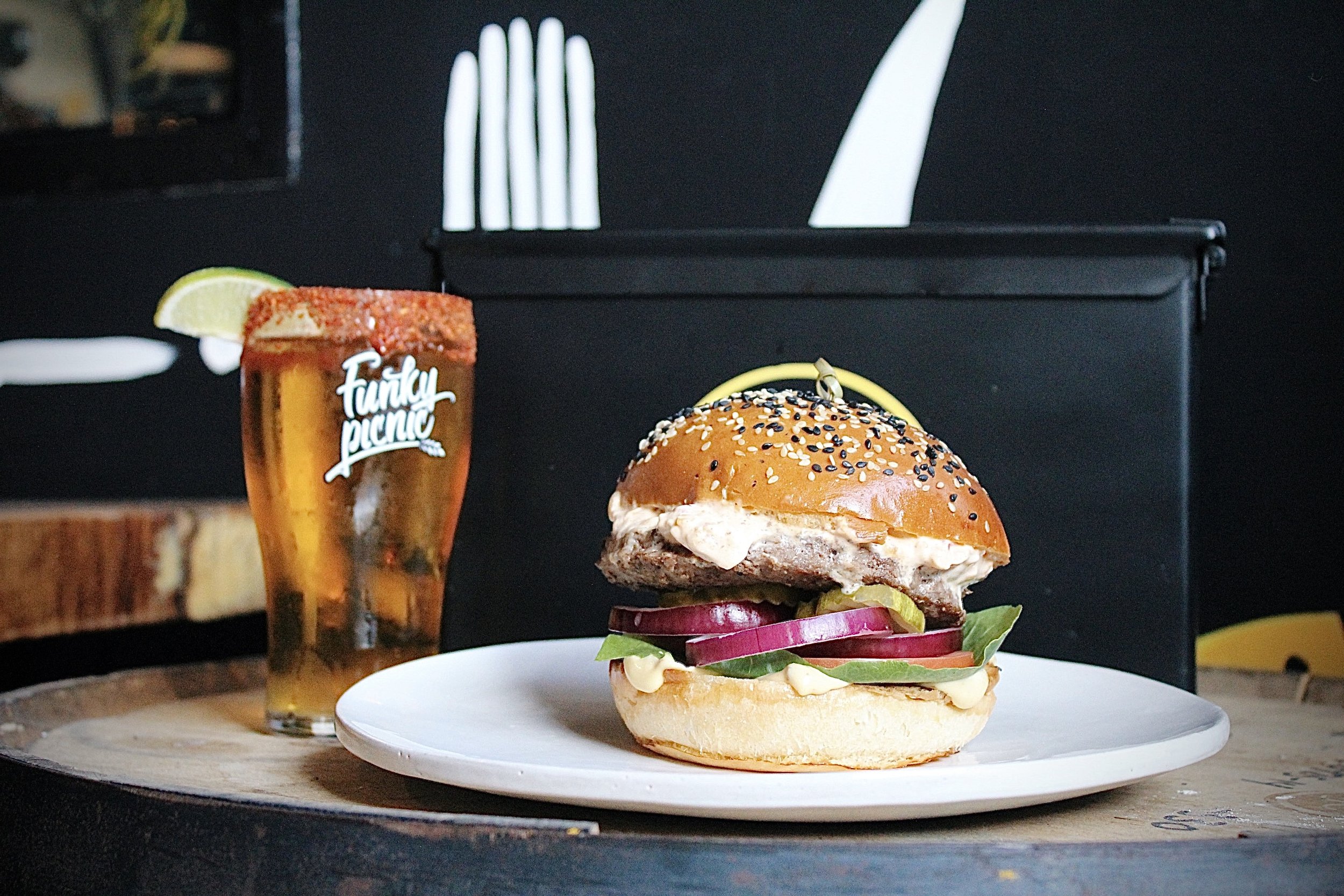 One of Funky Picnic's burgers
